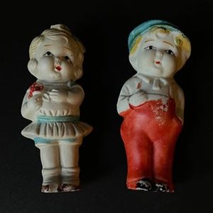 Bisque Porcelain Figurines Made in Japan